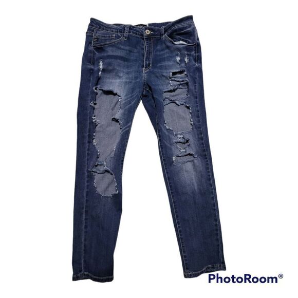Kancan Destroyed Skinny Jeans - Picture 1 of 3